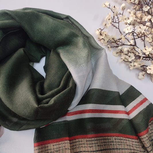 Ombre Printed Lawn Hijab _ Green