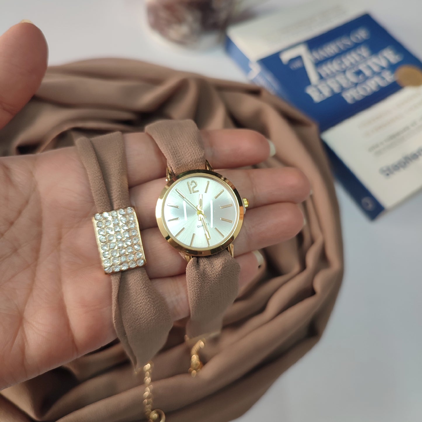 Watch Bracelet And Hijab Set _ Hazel Brown