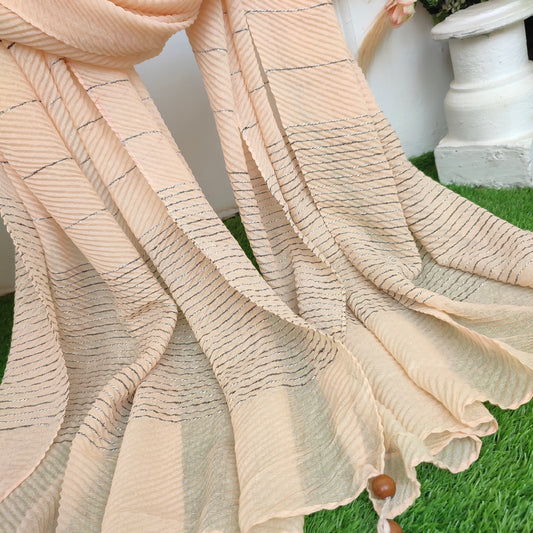Crinkle -Thread Lawn Hijab -Butter Cream