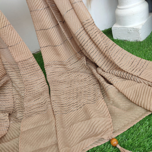 Crinkle -Thread Lawn Hijab -Light Khaki