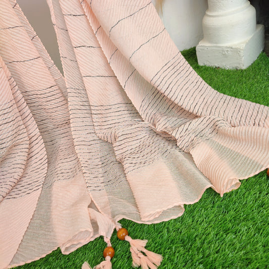 Crinkle -Thread Lawn Hijab -Powder Peach