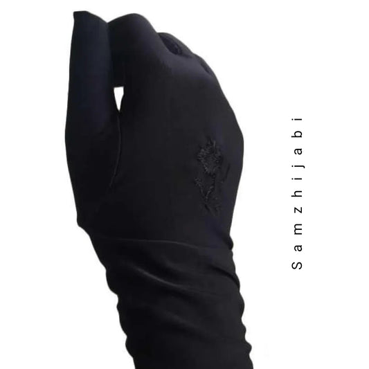 Ladies Black Jersey Gloves