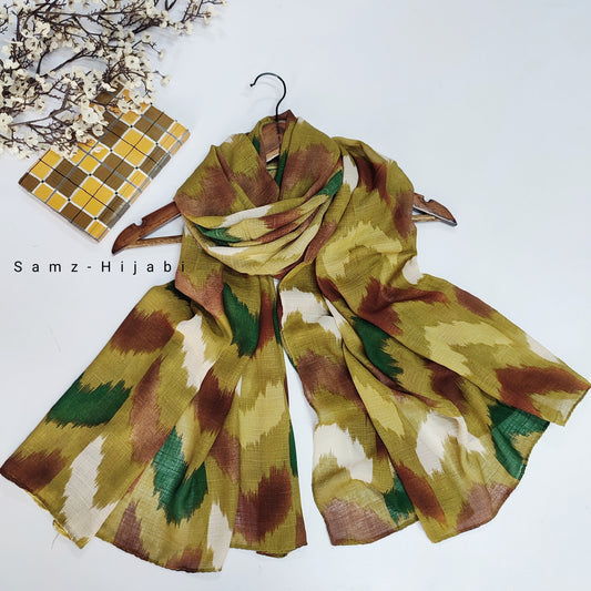 Wavy_Art Turkish Lawn Hijab_ Mustard