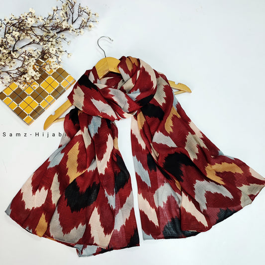 Wavy_Art Turkish Lawn Hijab_ Maroon