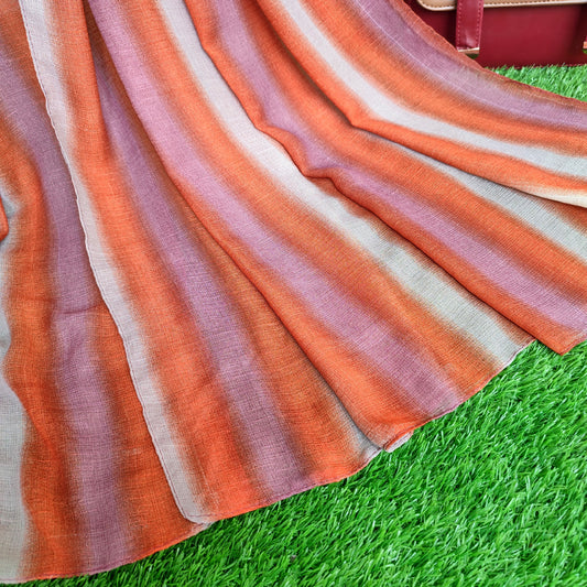 Multi Striped Morrocon Lawn Hijab _Pumpkin Purple