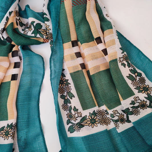 Check_ Grid Morrocon Hijab_ Sea_green