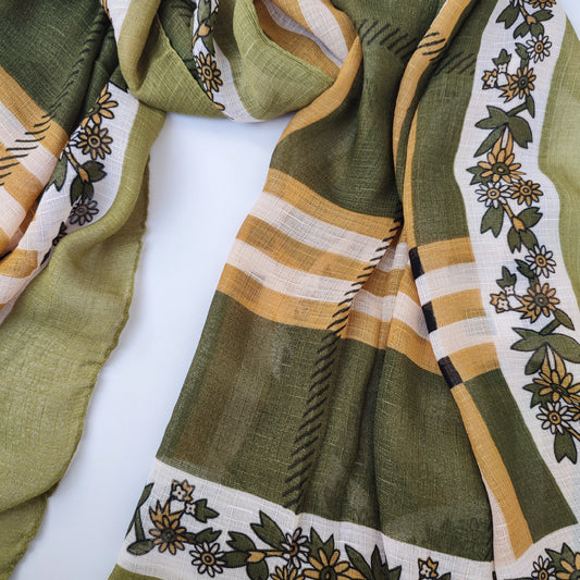 Check_ Grid Morrocon Hijab_Olive Green