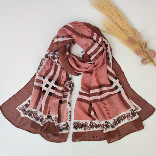 Check_ Grid Morrocon Hijab_ tea pink