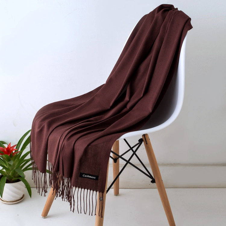 Cashmere wool Cut Shawl - Brown