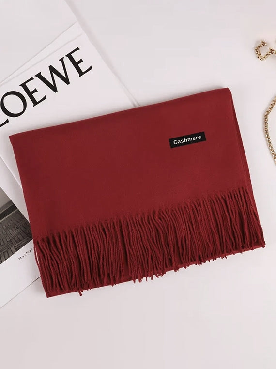 Cashmere wool Cut Shawl-Rust