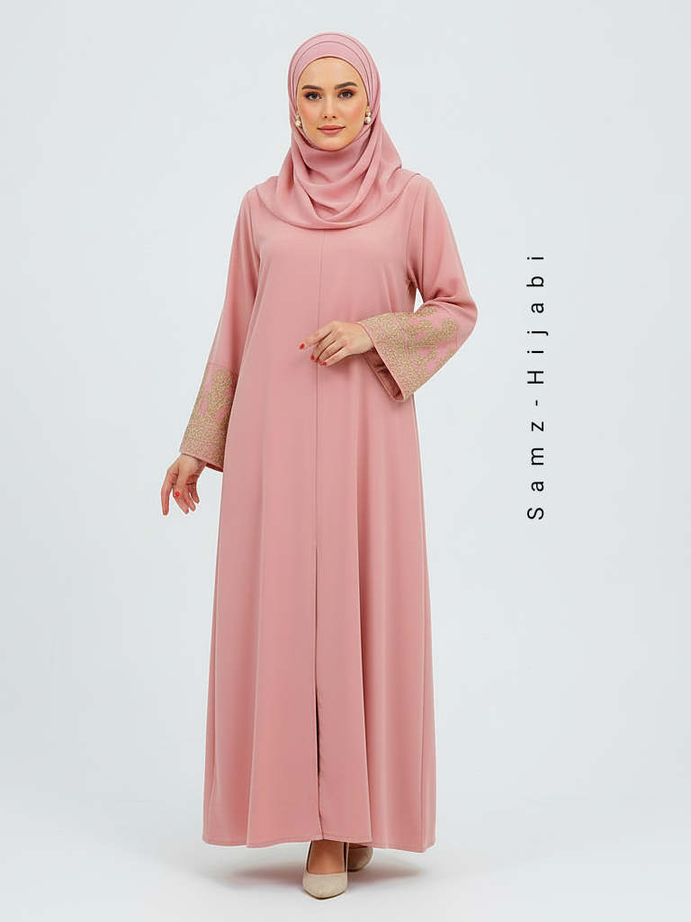 Wahida Abaya soft Peach