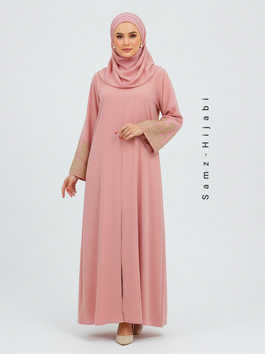 Wahida Abaya soft Peach
