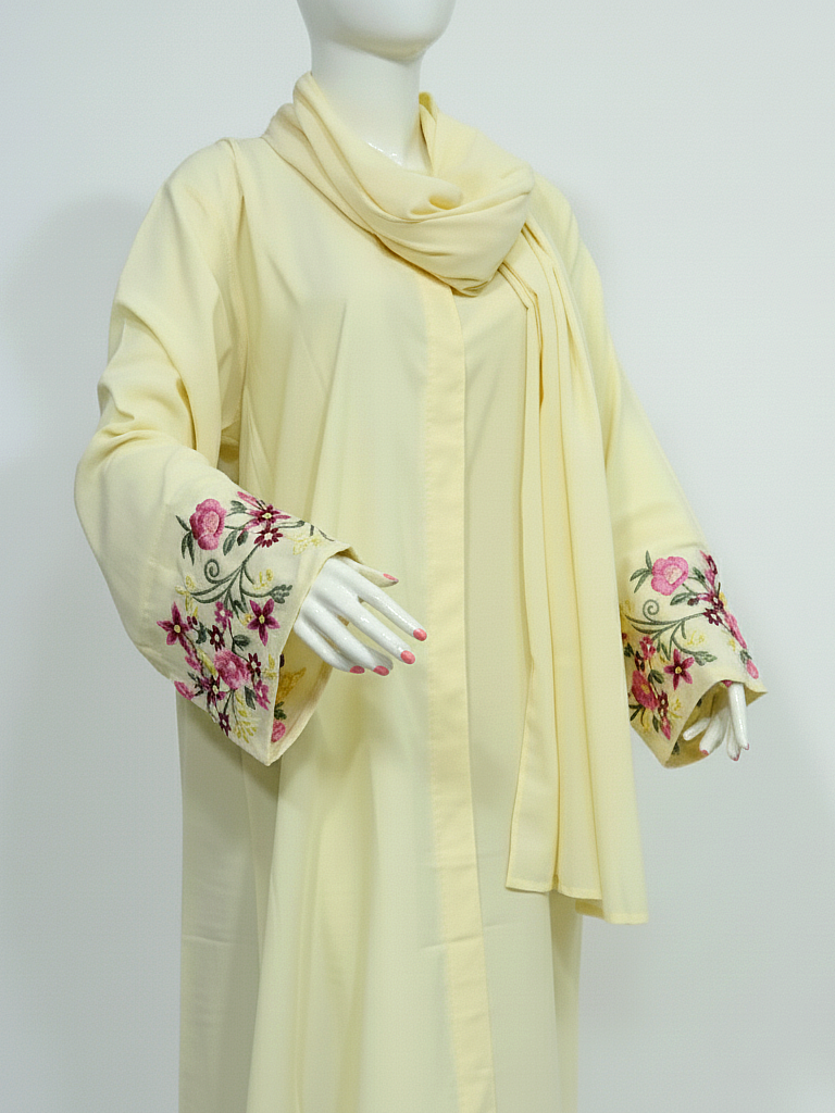 Linen Abaya Light Yellow