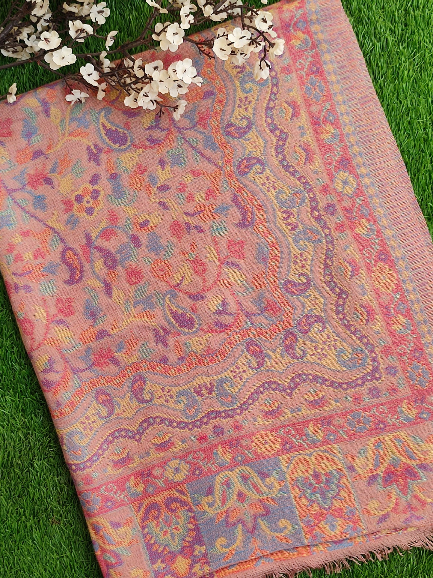 Khani Work Pashmina Stole Design 06