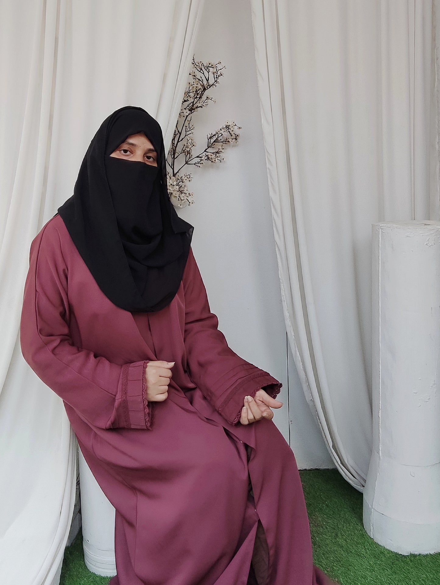 Anoshy Designer Abaya – Mauve Pink Korean Nida Elegance