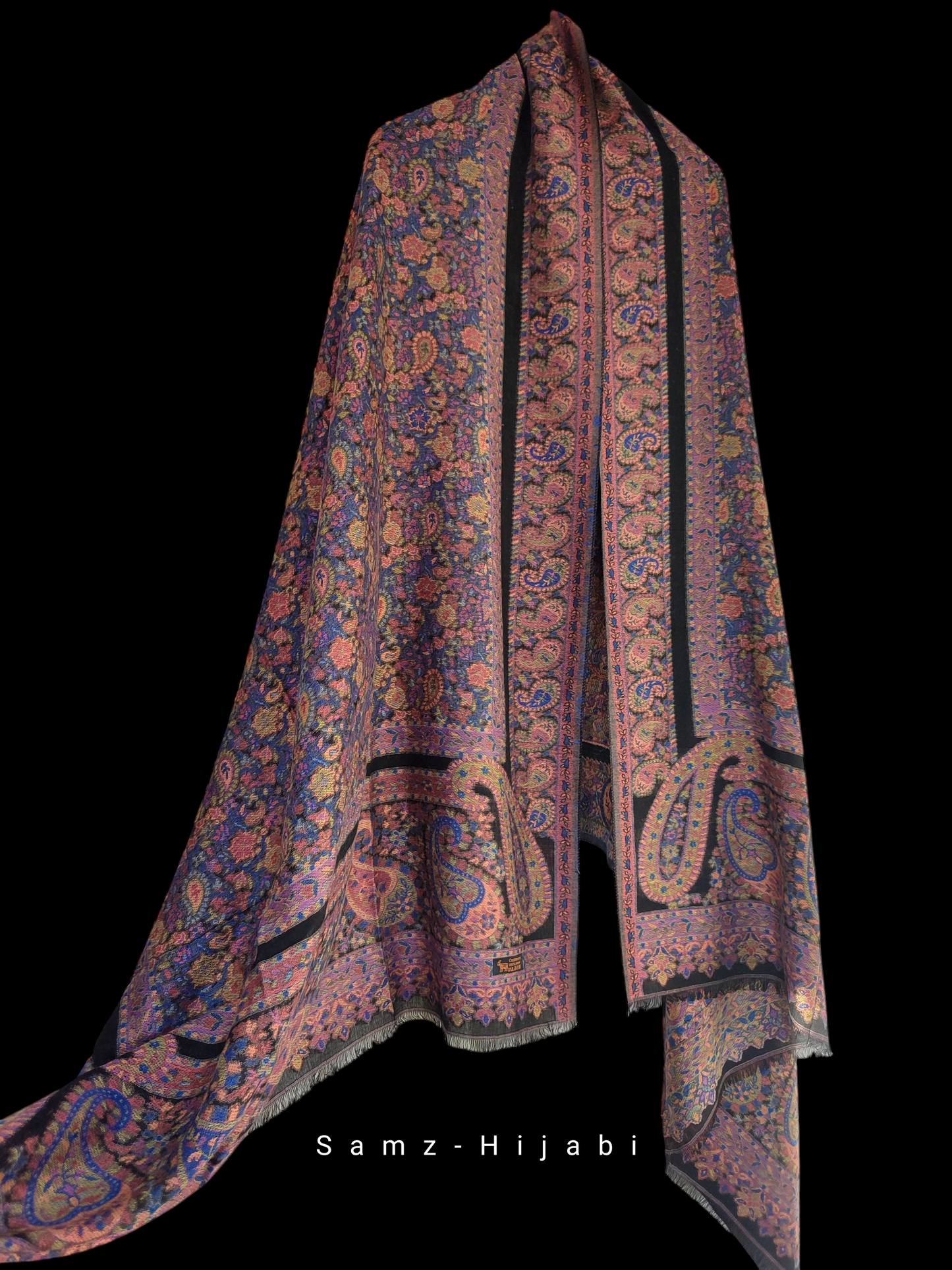 Khani Work Shawl (Bigger)_Black