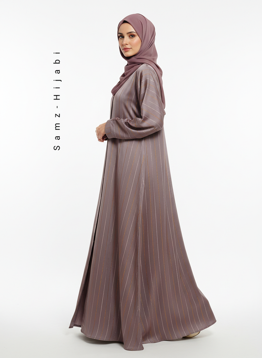 Lumina Shimmer Abaya (Peanut Pink)