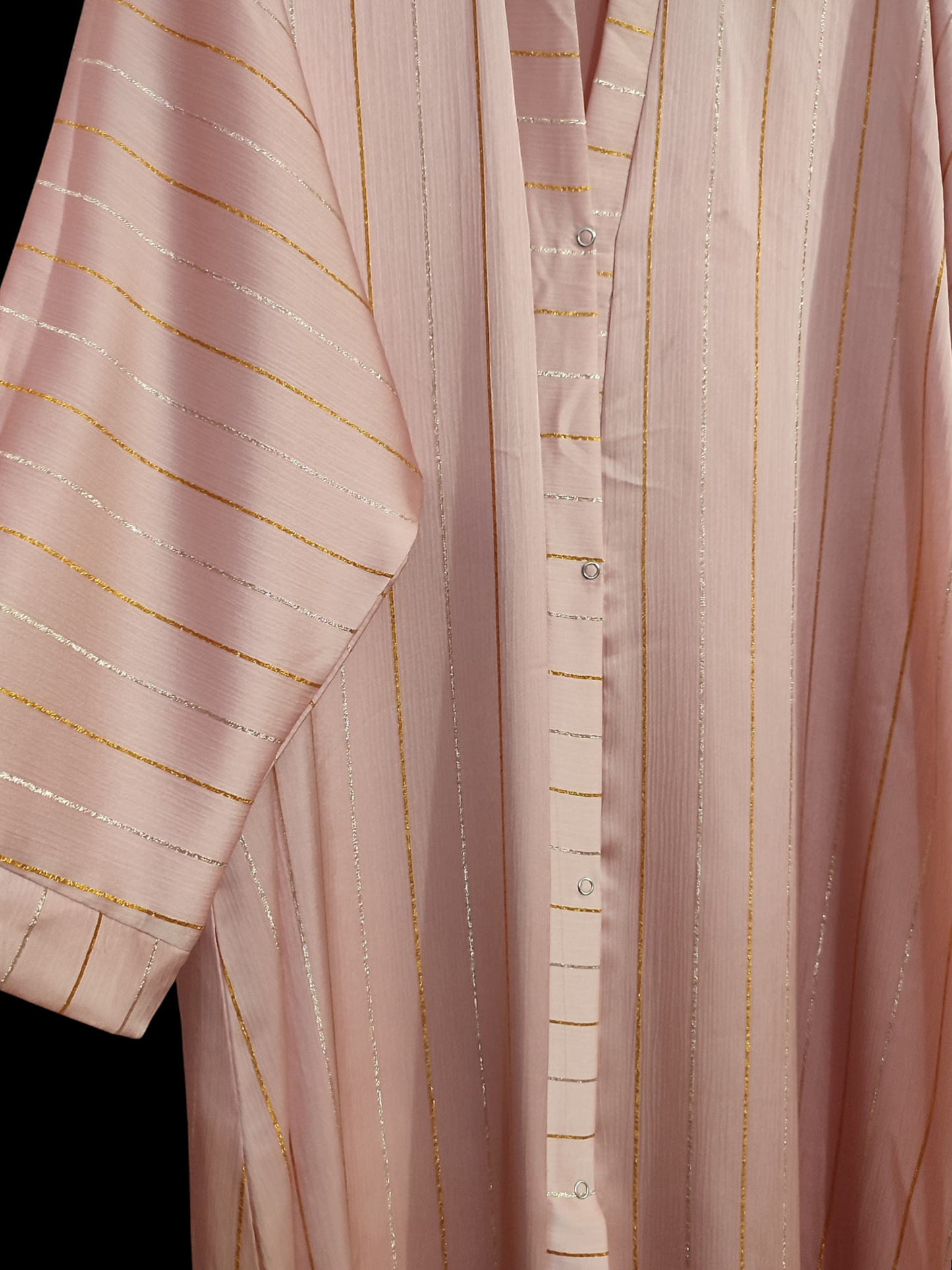 Lumina Shimmer Abaya (Soft Peach)