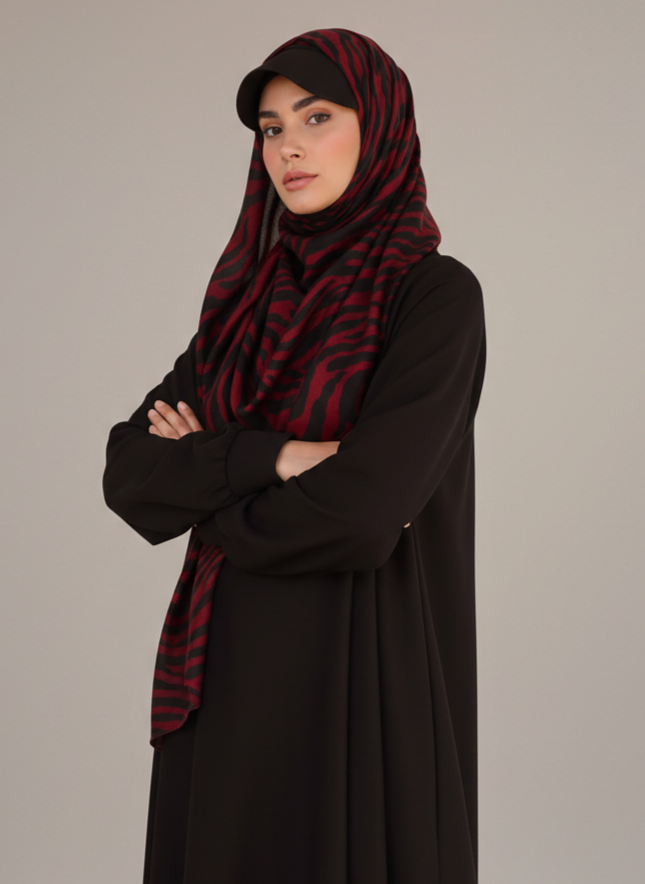 Sun Protection Instant Hijab_Cherry Red