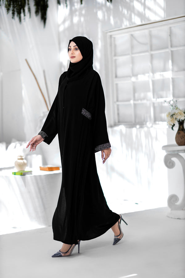 Black Indigo Abaya With Hijab