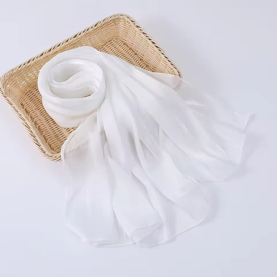 Organza Silk Hijab_Milky White