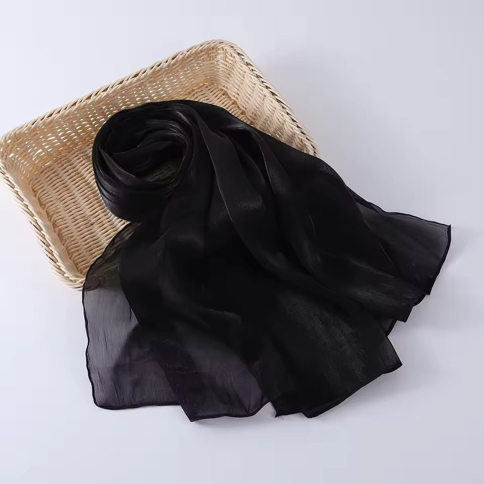 Organza Silk Hijab _Black