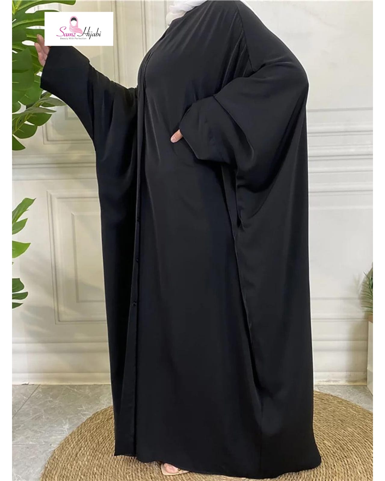Harmony Butterfly Style Abaya Front Close – samzhijabi