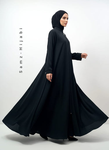 Kiswah Black Zipper Abaya