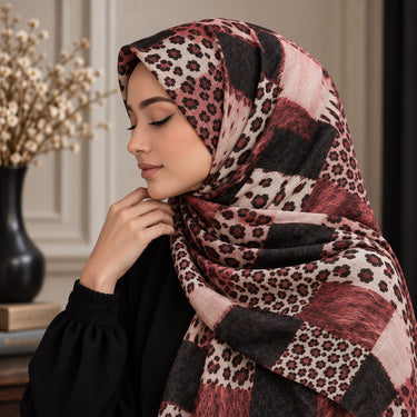 Leopards Patch Print Hijab (08)