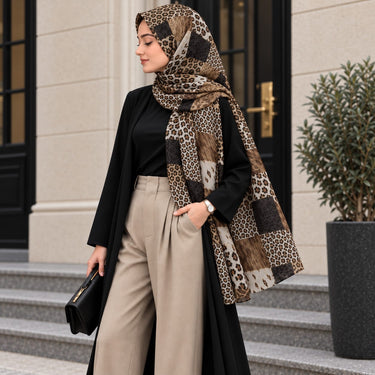 Leopards Patch Print Hijab (04)