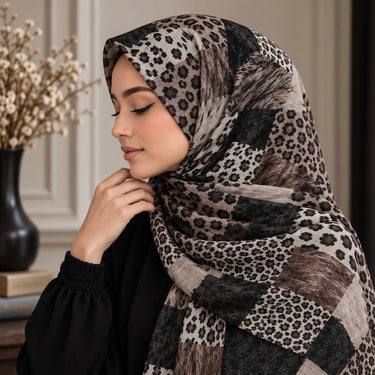Leopards Patch Print Hijab (03)