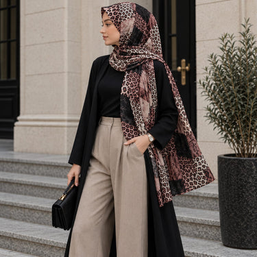 Leopards Patch Print Hijab (09)