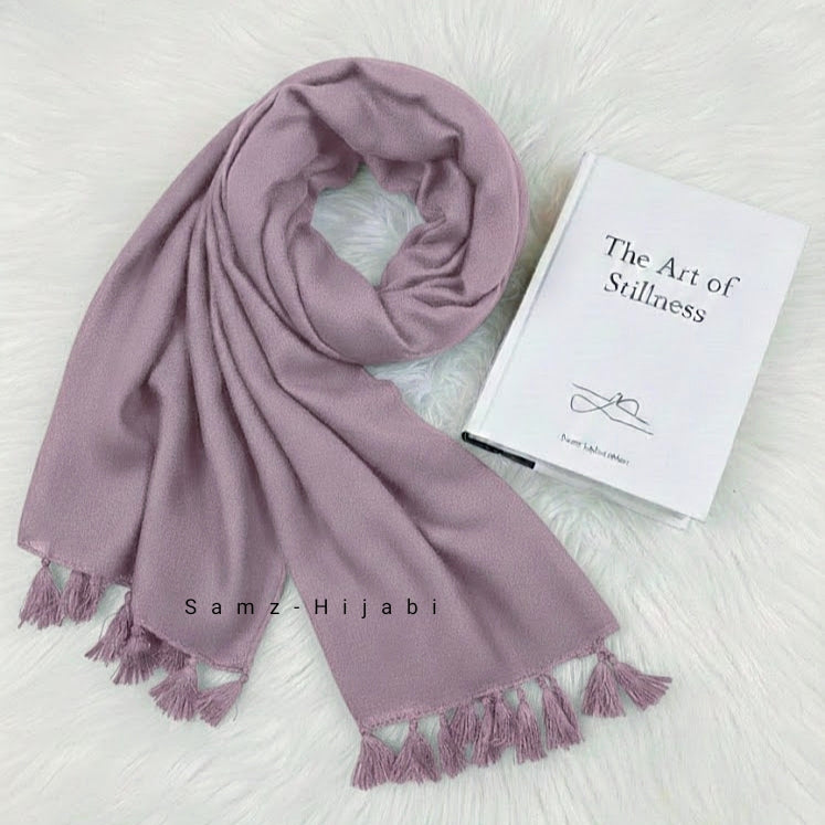 Tassel Lawn Hijab (Nude Purple)