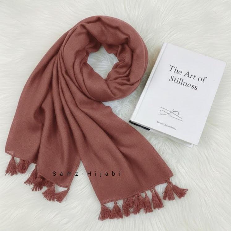 Tassel Lawn Hijab (Rust)
