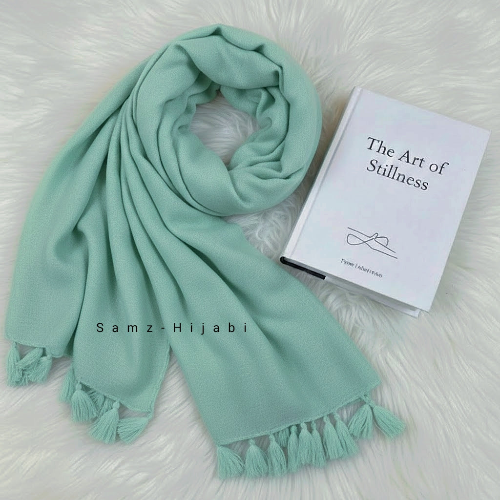 Tassel Lawn Hijab (Aqua)