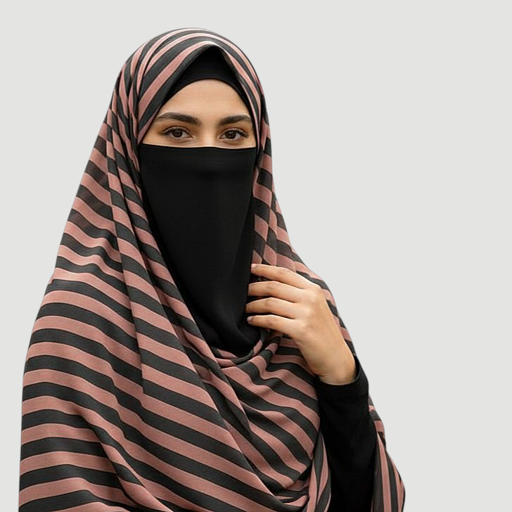 Printed Hijab Plain Naqab