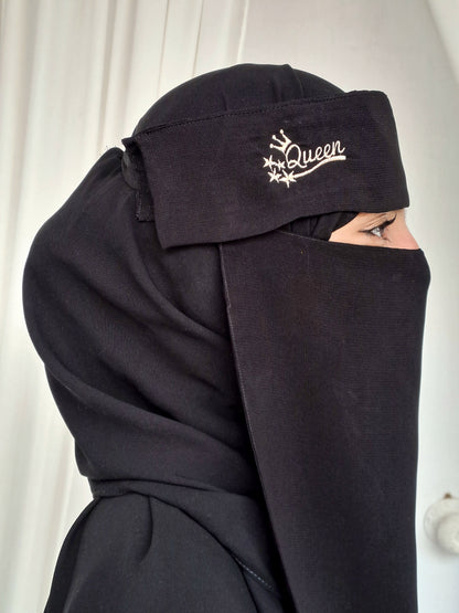 Queen Embroidery Saudi Naqab-Black