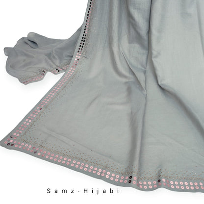 Sitara Crape Chiffon Hijab-Ash Grey