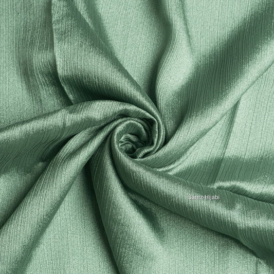 Luminous Crinkle Silk Hijab- pistachio