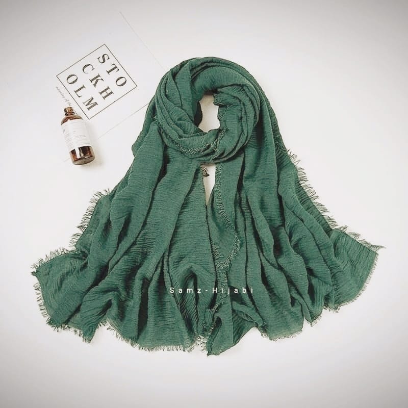 Summer Crimps Hijab-Forest Green