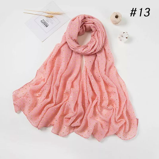 Haya Crinkle Foil Hijab (Blush peach)