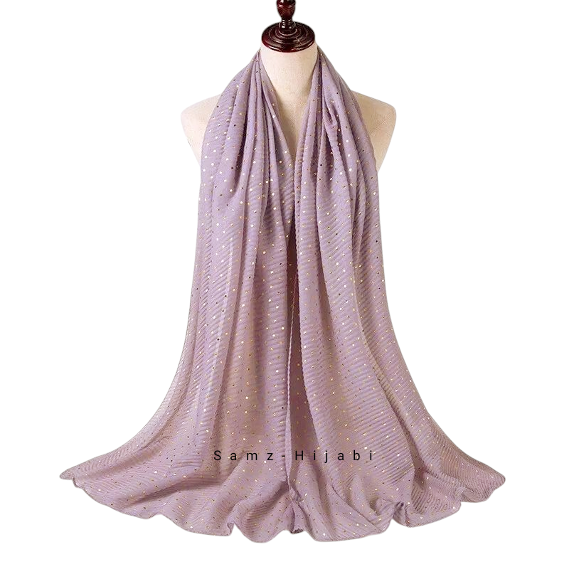 Haya Crinkle Foil Hijab (Nude Pink)