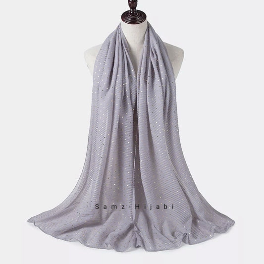 Haya Crinkle Foil Hijab (Ash)