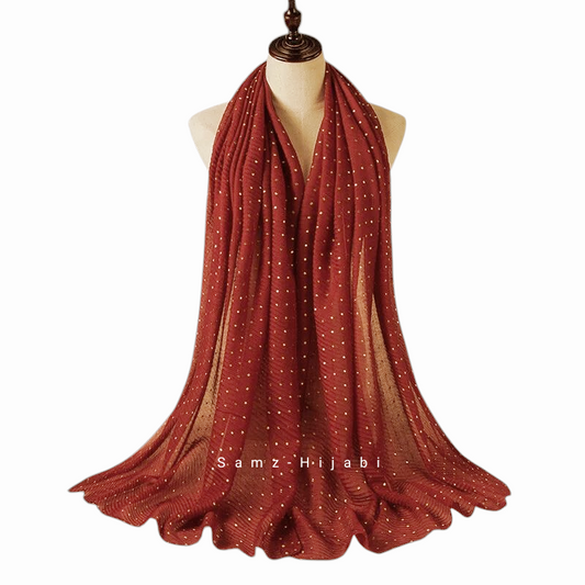 Haya Crinkle Foil Hijab (Pumpkin)