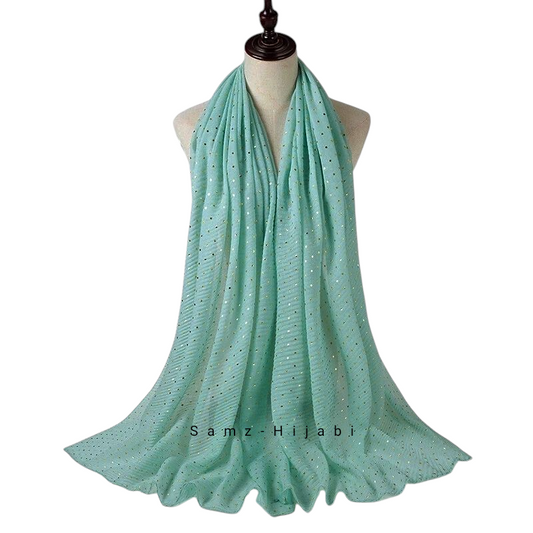 Haya Crinkle Foil Hijab (mint green)