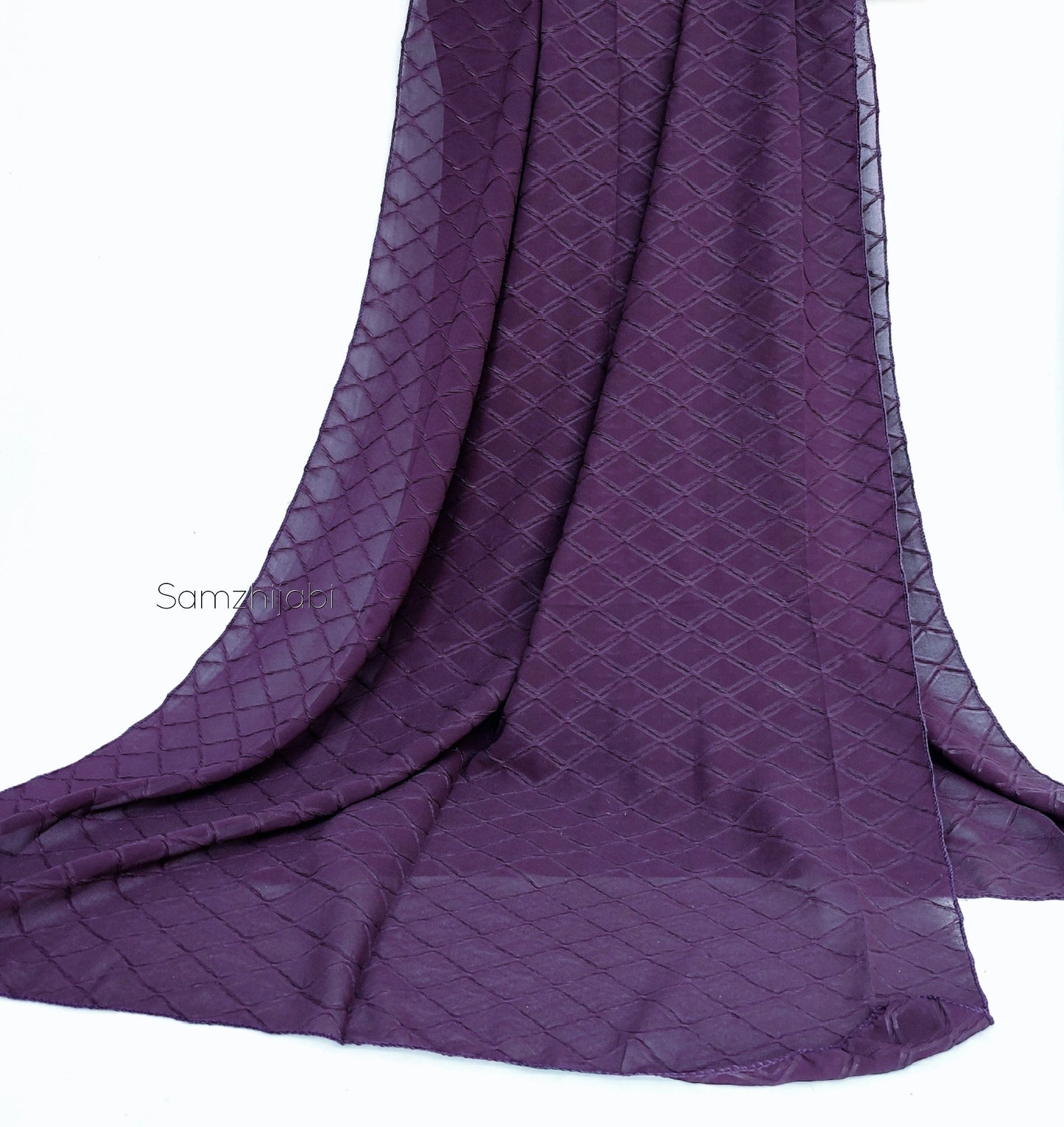 Diamond Cube Georgette Hijab Purple