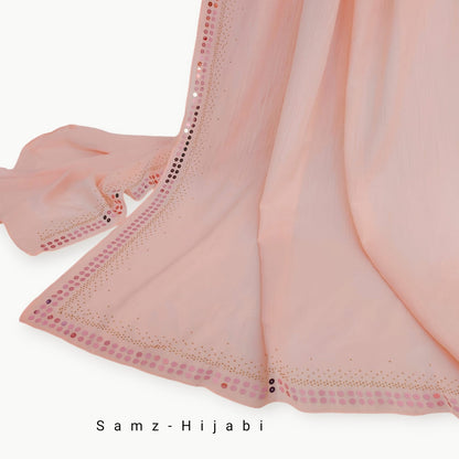 Sitara Crape Chiffon Hijab-Peach