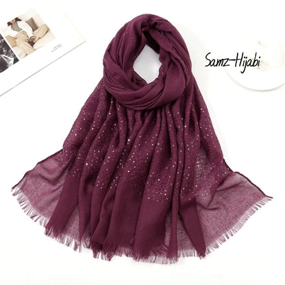 Sequence Border Lawn Hijab Burgundy