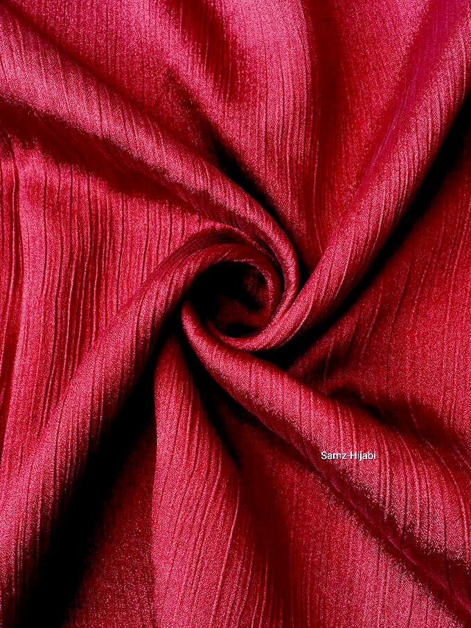 Luminous Crinkle Silk Hijab- red