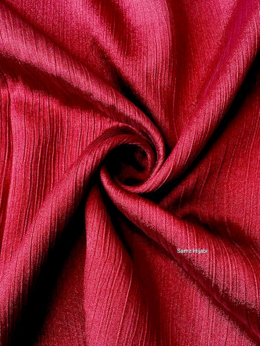 Luminous Crinkle Silk Hijab- red